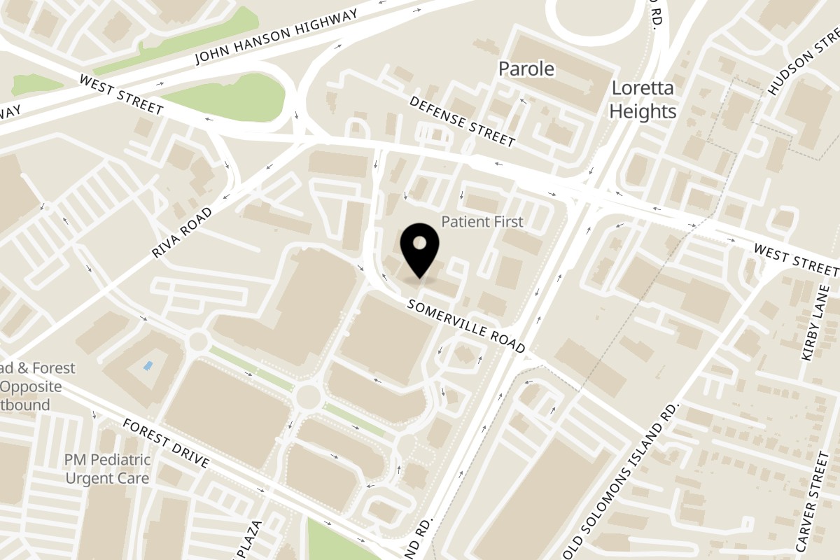 Map showing the location of Today's Pizza on 2058 Somerville Rd in Annapolis